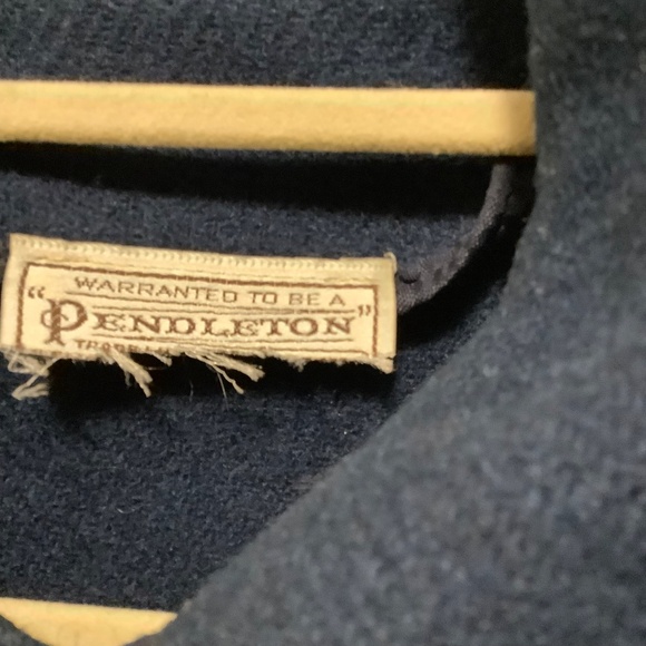 Vintage Pendleton Wool Cape Coat Navy Blue - Picture 2 of 6